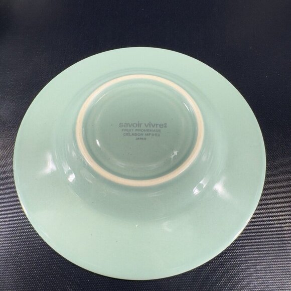 Savoir Vivre Fruit Promenade Celadon Porcelain Ceramic Teacup And Saucer Set - Picture 15 of 16